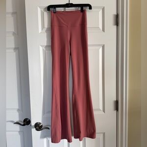Lululemon high rise flared yoga pants, size 4, rose pink, good condition